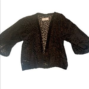 Anne Taylor sheer/velour leopard cardigan in XS/S